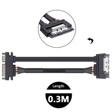 SATA 3.0 Extension Cable 22Pin 7 15 Male to Female High Speed HDD SSD PC 0.3m