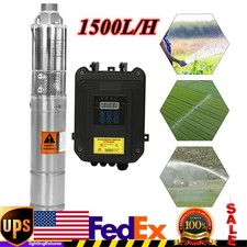 3" Solar Pump Submersible Pump Bore Deep Well Water Pump & MPPT Controller DC24V