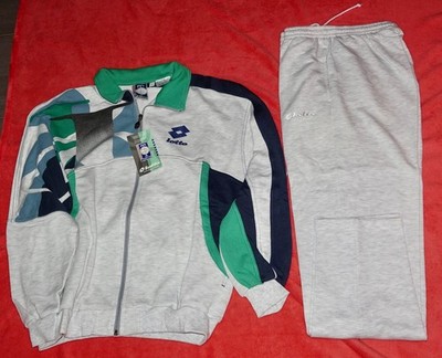 Lotto Tennis Italiano Men s Large Birch/Green Tracksuit Tuta Muster 3-Fleece NWT