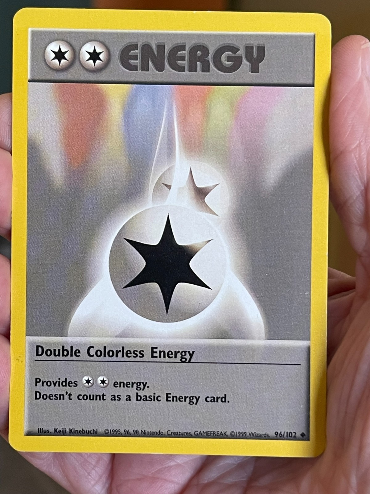 POKEMON DOUBLE COLORLESS ENERGY 96/102 UNCOMMON BASE SET LP CARD
