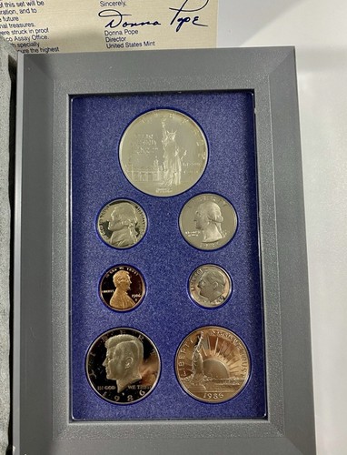 1986 United States Mint Liberty Prestige 7 Proof Coin Set with Box & COA - Picture 2 of 11