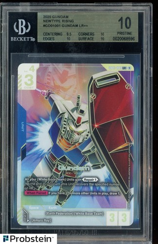 2025 GUNDAM NEWTYPE RISING #GD01001 GUNDAM LR+ BGS 10 PRISTINE