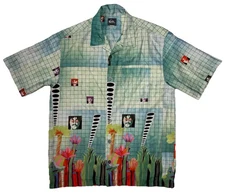 Vintage 90s Y2K Quicksilver The Beatles Yellow Submarine AOP Shirt M Skate Surf