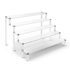 5 Tier Clear Acrylic Display Stand Risers Shelf for Cupcakes Figurines Perfumes