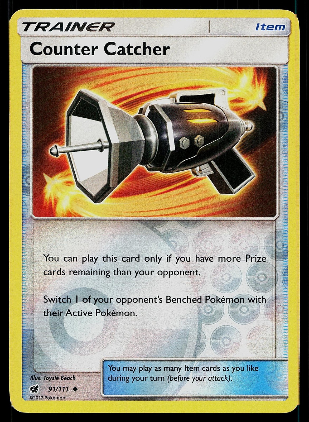 Pokemon Card Crimson Invasion Counter Catcher 91/111 Uncommon Reverse Holo
