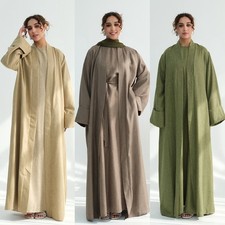 Dubai Women Abaya Open Cardigan Long Maxi Dress Modest Kaftan Islamic Robes Arab