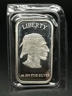1 Oz .999 Fine Silver Buffalo Liberty Bar Sealed In Plastic