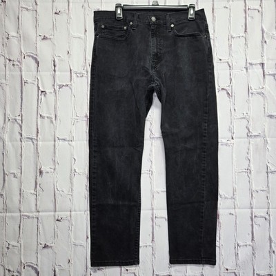 Levis 502 Regular Taper Mens 34x30 Black Denim Jeans Pants