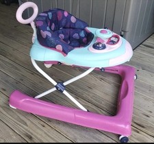 Pink Purple White Baby Walker with Polka Dot Seat Walking Aid