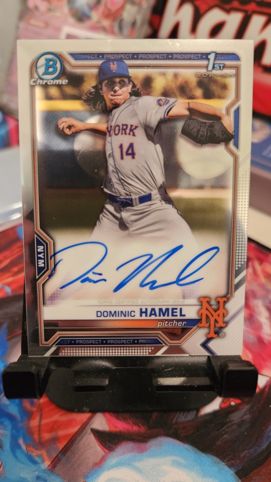 2021 Bowman Draft Dominic Hamel Chrome Auto 1st Prospect #CDA-DH Mets