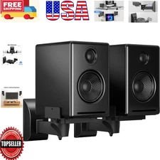 Cable Management Speaker Wall Mounts - Dual Brackets for Large Speakers, 2 Pack