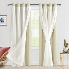 Hiasan Mix  Match Blackout Curtains w/ Sheer Overlay, Thermal Insulated