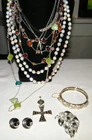 Vintage 10Pc MANY DESIGNER~SILVER TONE JEWELRY LOT Brighton~Lisner~Crown Trifari