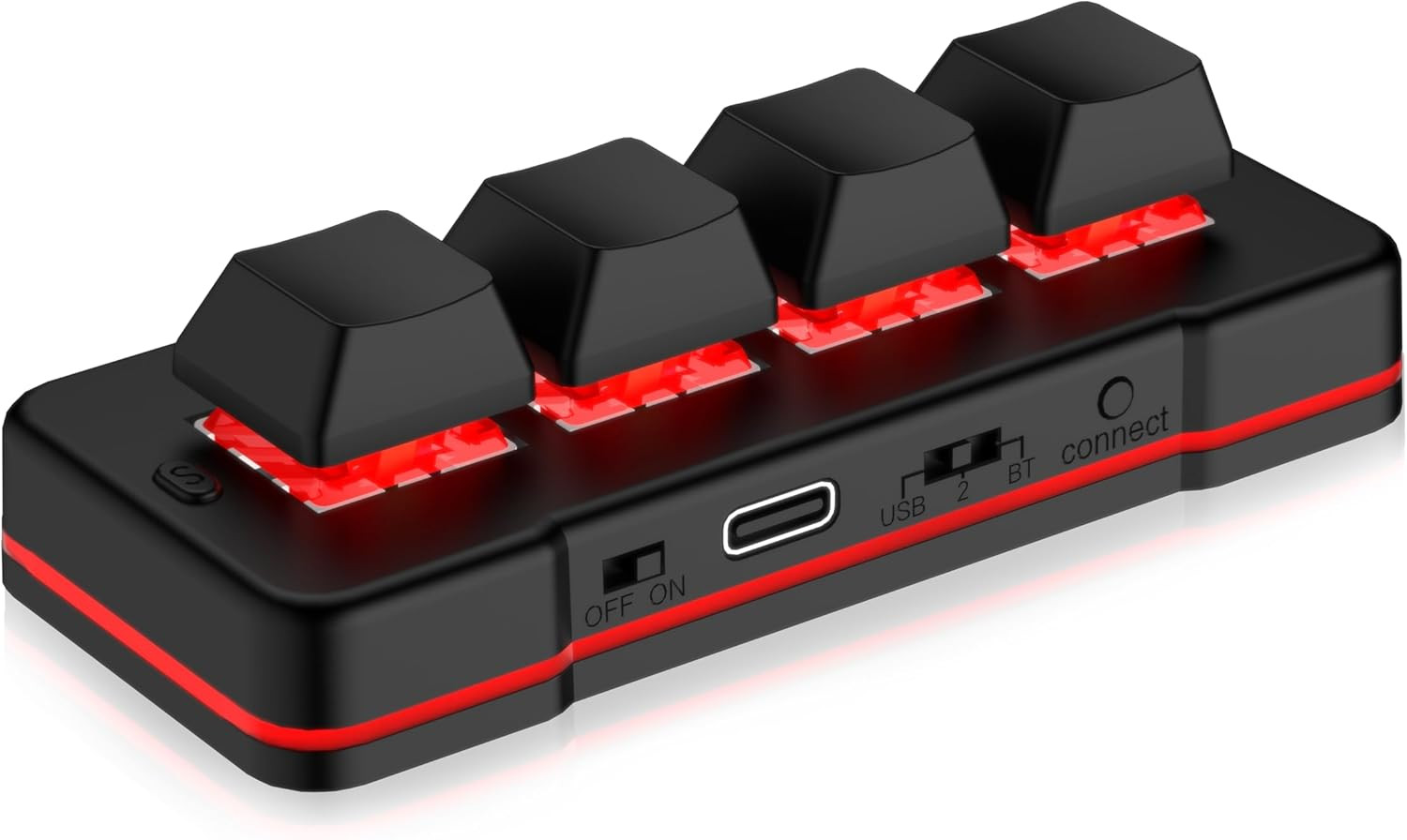 4 Key Mini Keypad USB Wired & BT Wireless Mini Keyboard Cust
