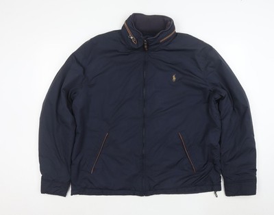 Ralph Lauren Bomberjacke Herren Blau L Full Zip Classic Style