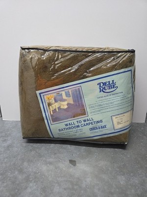 Vtg Dell Rube Brown Bath Carpet ~ Wall To Wall 5  X 8  NOS