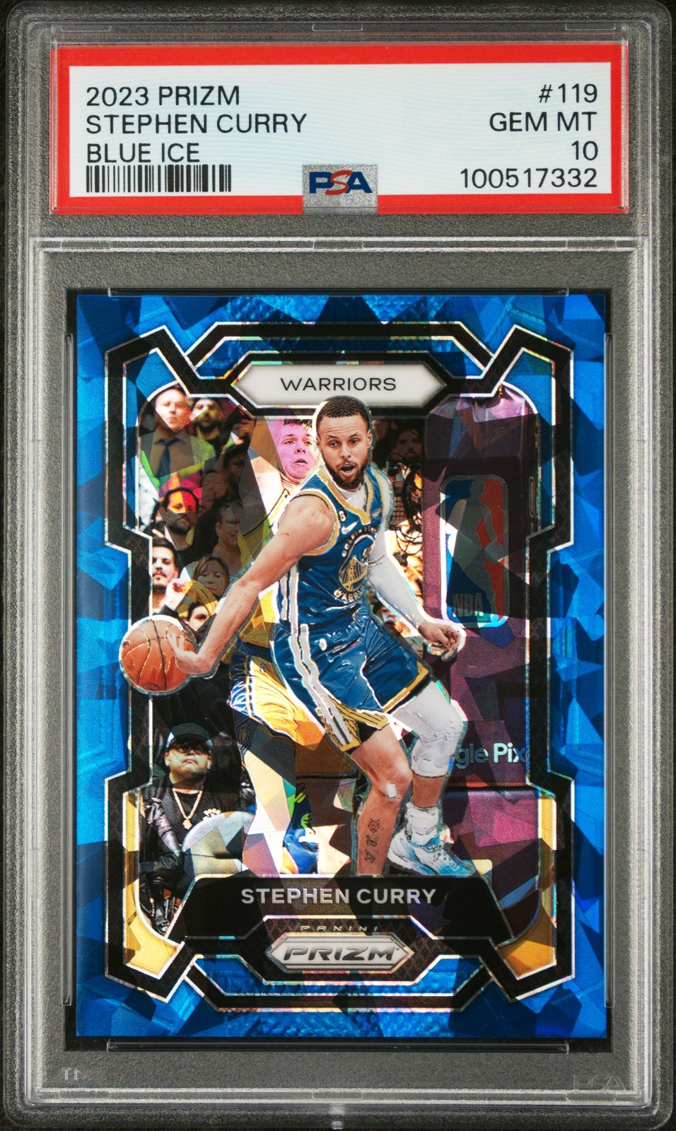 2023 PANINI PRIZM BLUE ICE #119 STEPHEN CURRY 108/125 PSA 10
