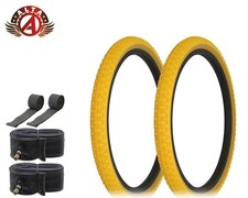ALTA Performance BMX BICYCLE 20"x2.125" Yellow/Gum DURABLE COMP III TIRE 6PC SET