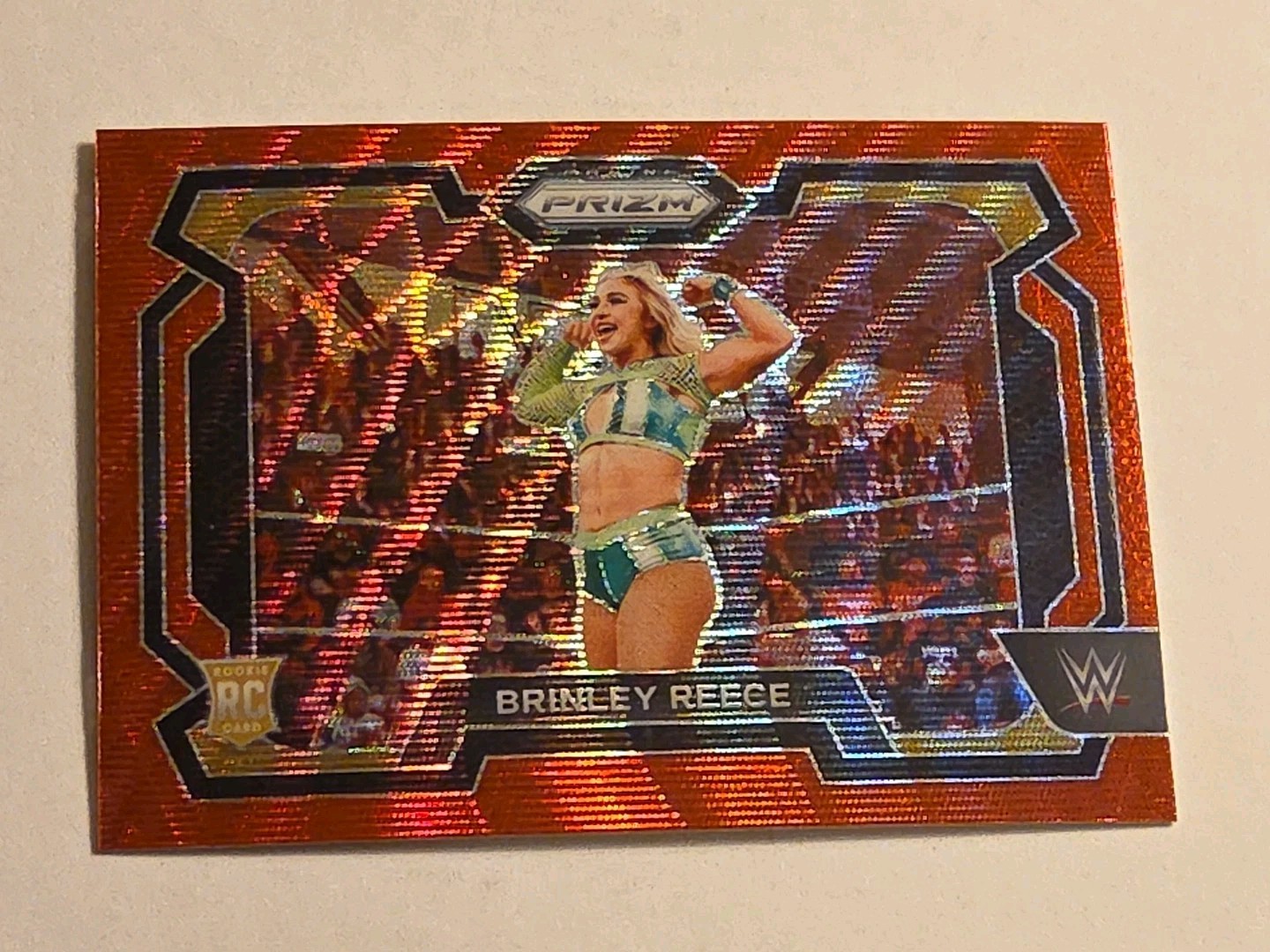 2024 Panini Prizm WWE Brinley Reece #36 Red Wave Prizm Rookie RC