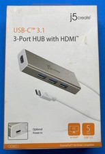 j5create USB-C 3.1 3-Port USB 3.0 Hub  4K HDMI Port JCH451