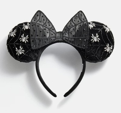 2026 BaubleBar Disney Minnie Mouse Spider Web Halloween Ears Headband NWTs! RARE