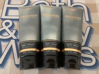 3 NEW BATH & BODY WORKS GRAPHITE ULTIMATE HYDRATION CREAM LOTION 8 OZ NEW