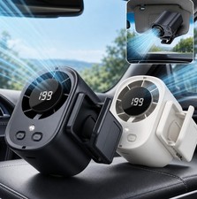 Mini Ventilador de Aire Acondicionado con Clip para Coche con Pantalla LED Mini Ventilador Portátil