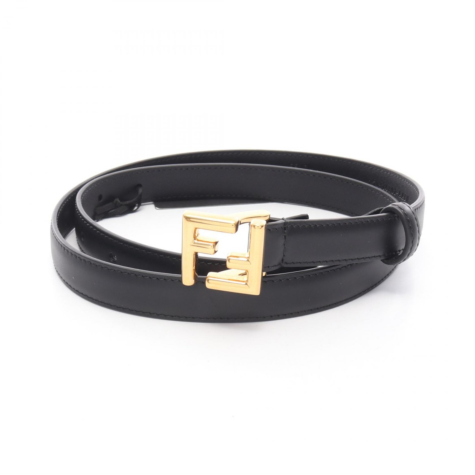 FENDI FF logo belt 8C0648AAIWF04TX85 leather Black NEW Women #85