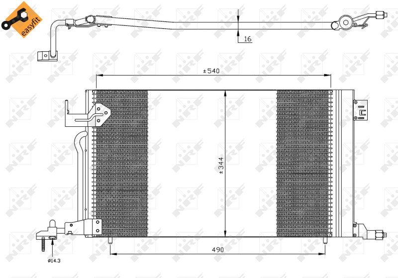 NRF 35304 Condenser, air conditioning for CITROËN,PEUGEOT