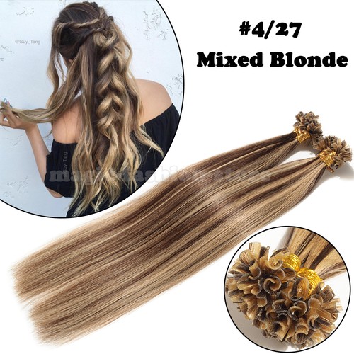 CLEARANCE U Tip Nail Remy Human Hair Extensions Pre Bonded Keratin Thick 150g 8A - Picture 32 of 35