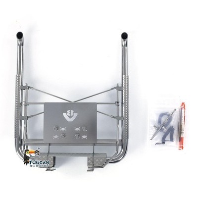 Metal V-shape Exhaust Pipe for 1/14 RC Tractor Truck R620 R730 Chassis Car Parts