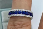 Women's Wedding Ring LabCreated Blue Sapphire 14K White Gold Plated 2Ct Round