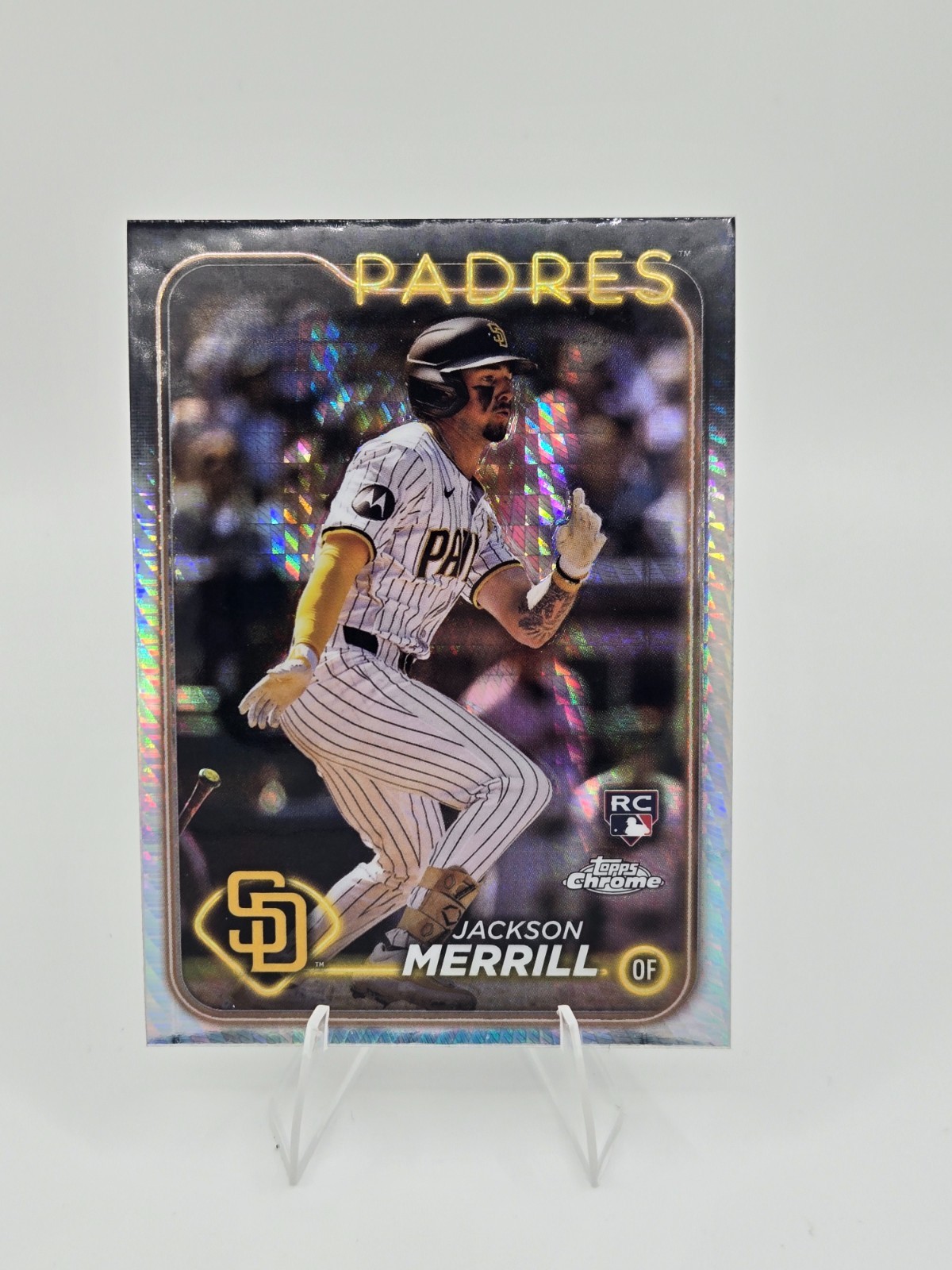 2024 Topps Chrome - Jackson Merrill #207 Prism Refractor Rookie Card - Padres