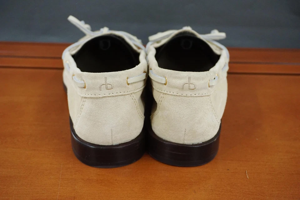 Mocassim feminino rag & bone Carter Boat 38 EUR bege camurça moc toe slip on - Imagem 4 de 4