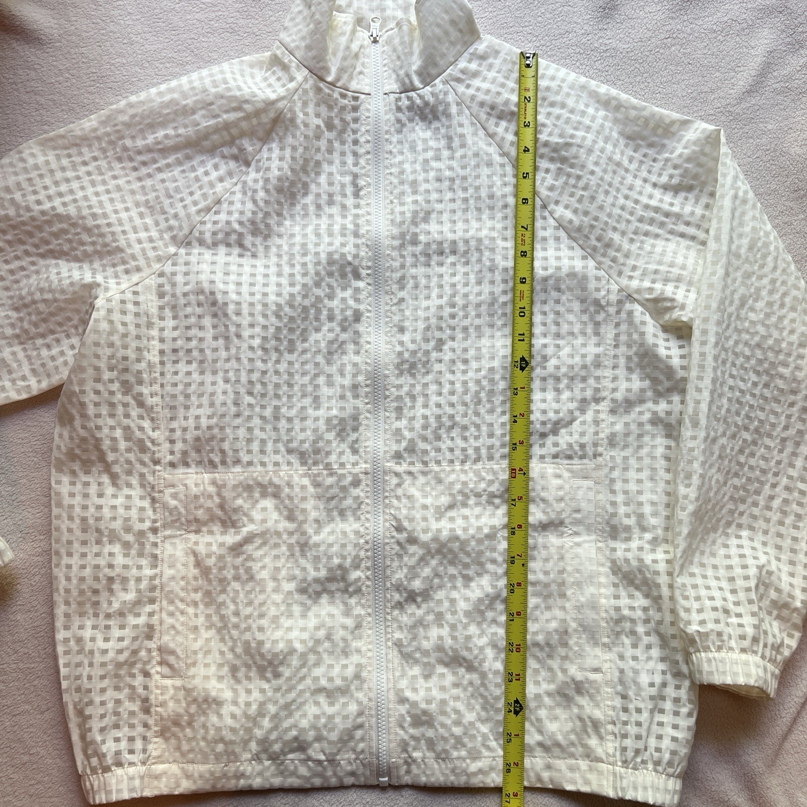 Fabletics Jacket Funnel Neck Lightweight Grid Pat… - image 12