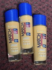 3x Rimmel London Match Perfection Foundation 1 oz each - 302 Golden Honey