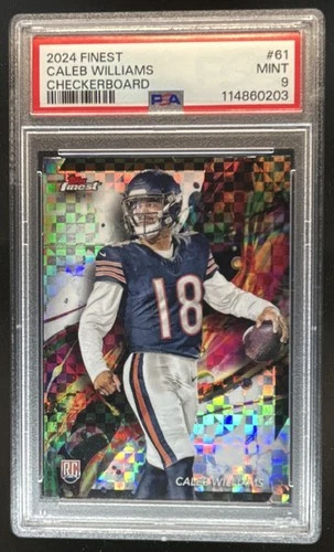 2024 Finest Caleb Williams RC Checkerboard Refractor Common #61 Bears PSA 9