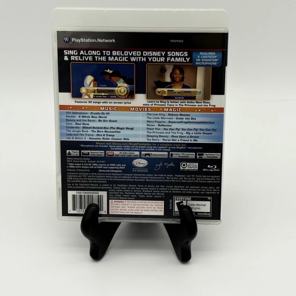 Disney Sing it Family Hits (Sony PlayStation 3, 2010) Usado Muy Bueno SIN MICRÓFONO Foto 3 de 4