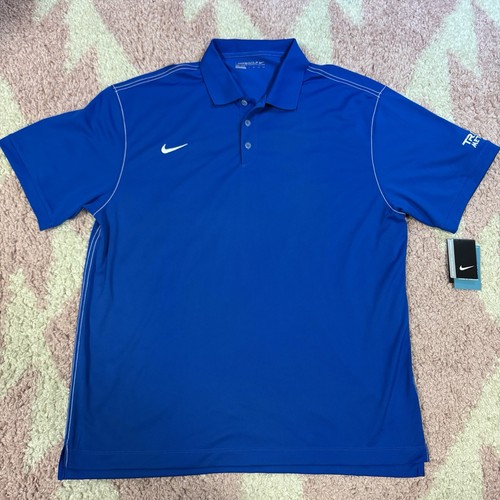Nike Golf Performance Triad Metals Nike Polo Shirt Mens 2XL XXL Royal Blue NWT