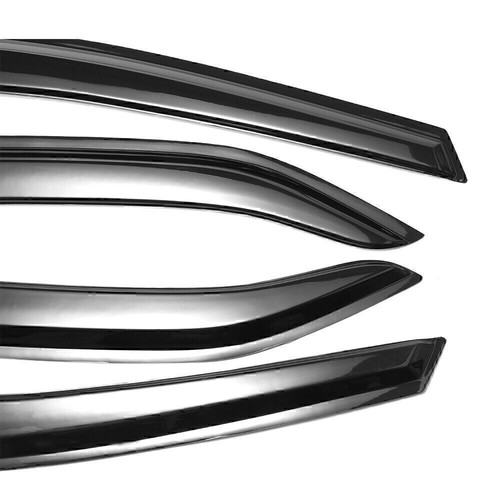 JDM WAVY 3D STYLE BLACK WINDOW VISOR VENT SHADE FOR 2014-2018 TOYOTA COROLLA - Picture 5 of 7