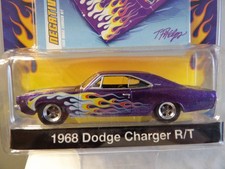 1968 DODGE CHARGER R/T    2008 GREENLIGHT MUSCLE CAR GARAGE UP IN FLAMES   1:64