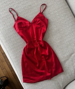 strapless open back dress Elma Lurex Knit Halter Maxi Dress / Deep Red | Meshki