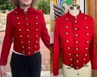 VTG 1930's Military Academy Jacket red gold buttons XS XXS