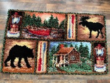 Heartaches Cabin Fever Latch Hook Rug/ Wall Hanging Cabin Inspired 49  X 30  