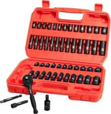 1/4”Drive Impact Socket Set 52 PCS Mechanic Tool W/ 72-Tooth Ratchet Adapter New
