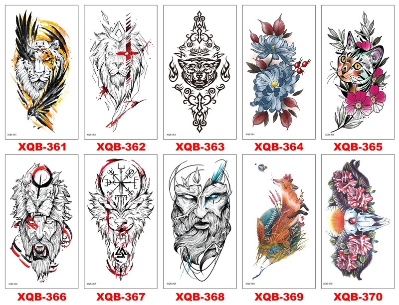 8 X Temporary Tattoos Body Arm Tattoo Sticker Half Sleeve Fake Waterproof US 