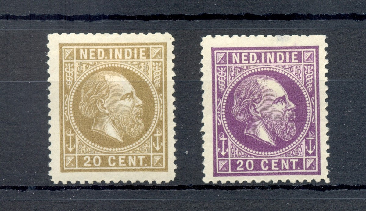 DUTCH INDIES NED INDIE 1873 PROOF W III -#12 (2 x ) PERF. 14--* VF