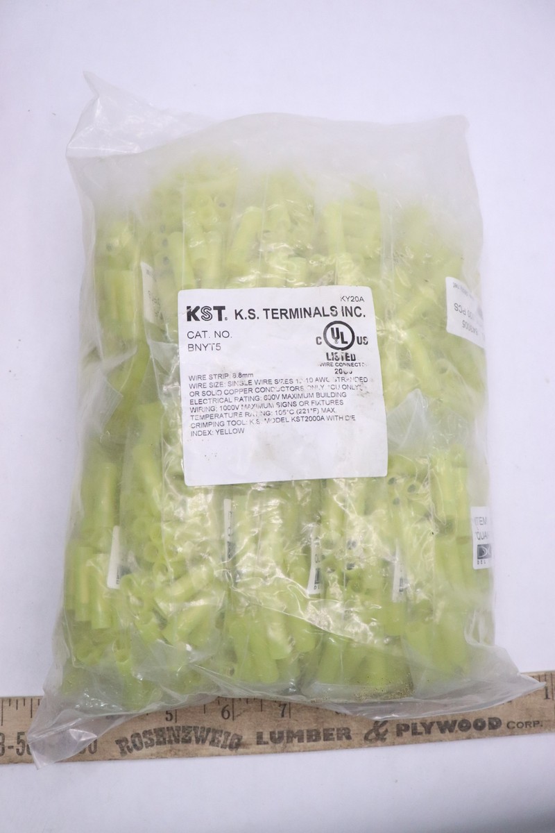 Lot Of 10 K.S. Terminals BVT14 Butt Splice Connectors – 6 AWG, Blue, UL Listed