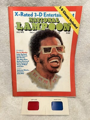July 1975 National Lampoon X-Rated 3-D Entertainment With Glasses Stevie Wonder