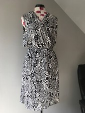 M&S Collection BLACK/WHITE UK12 -  wrap dress, sleeveless